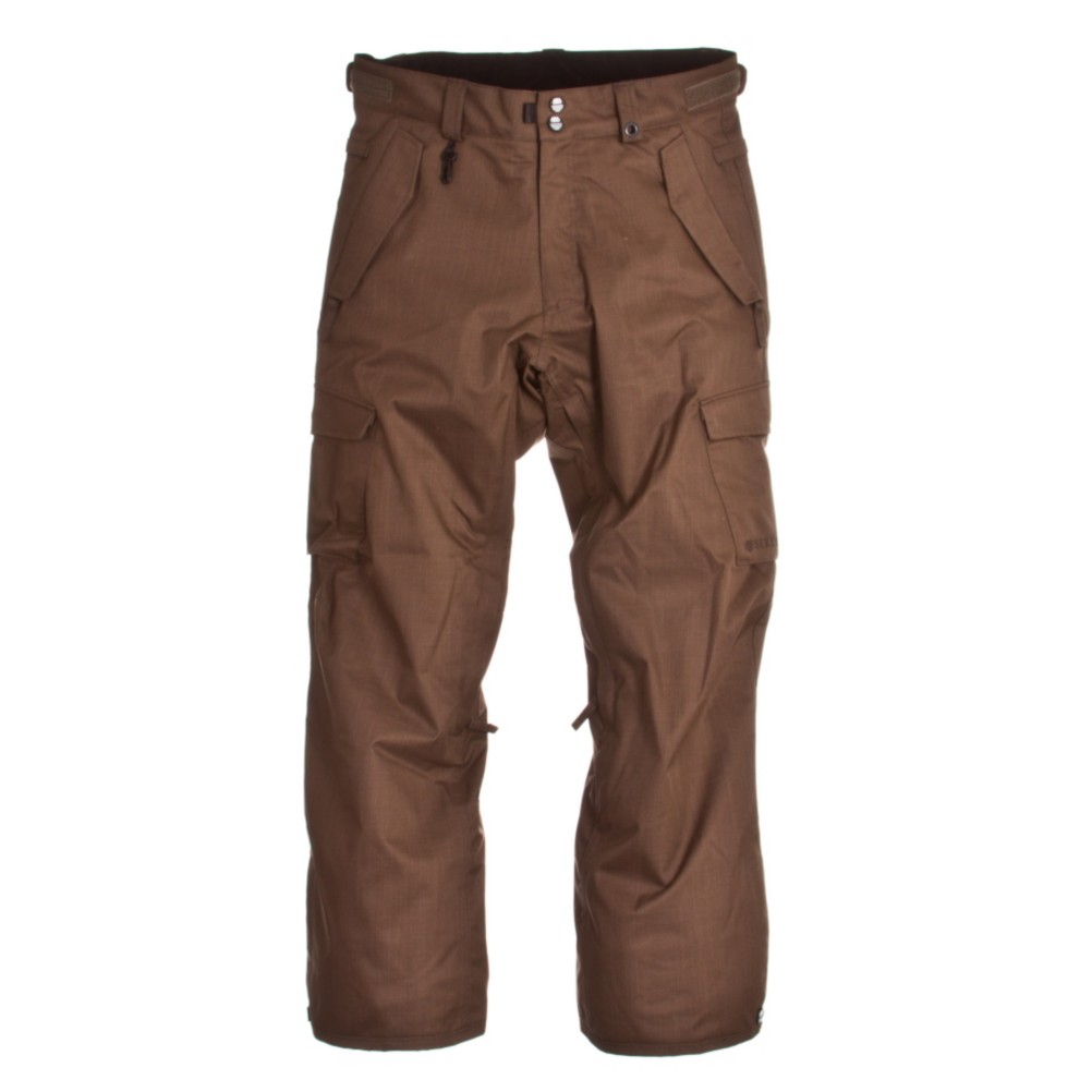 686 Mannual Infinity Insulated Mens Snowboard Pants, Dark Tobacco Herringbone Denim, swatch