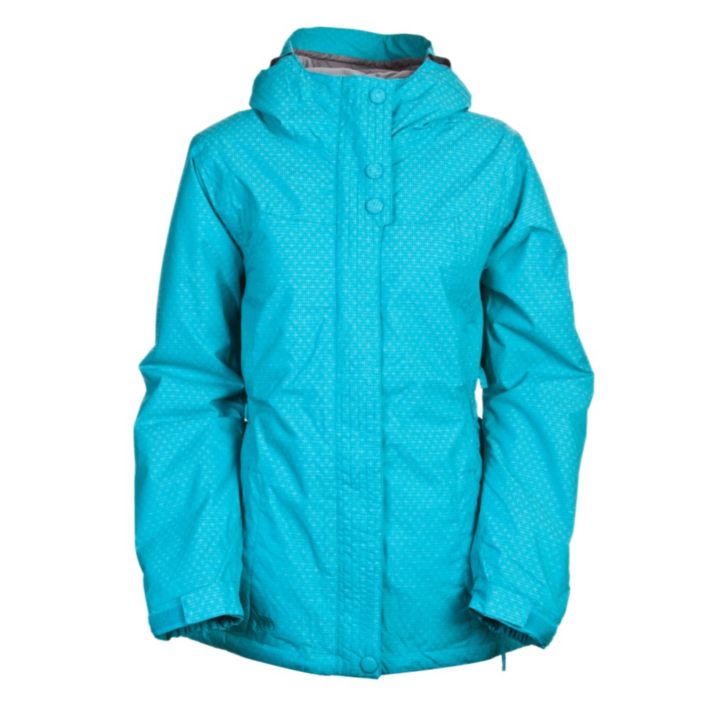 686 Mannual Angel Womens Insulated Snowboard Jacket, Turquoise Cross Dobby, swatch