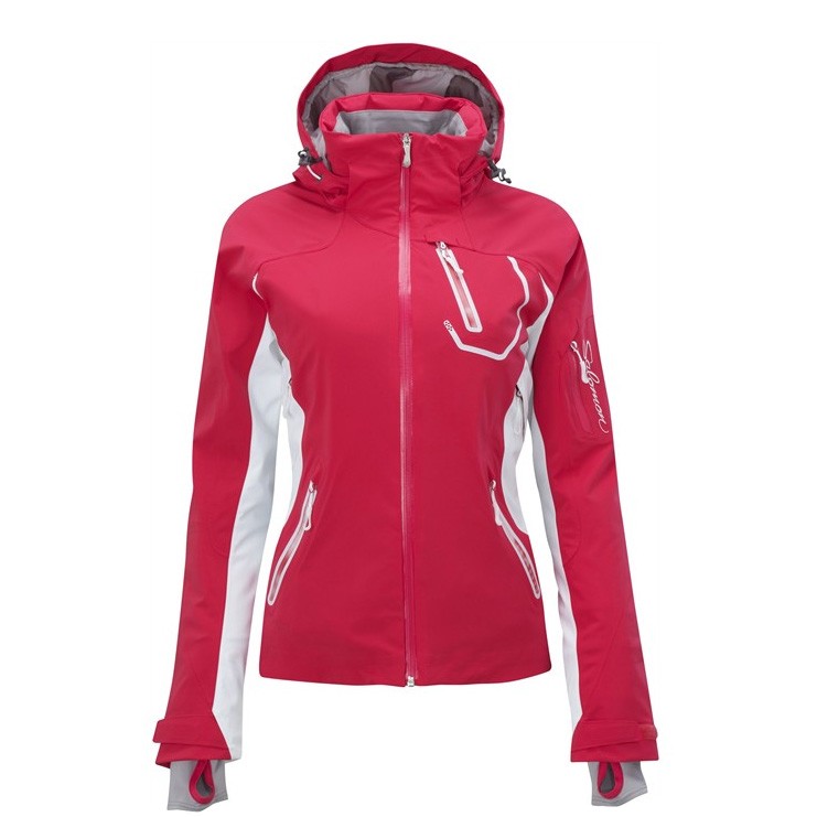 Salomon Odyssey II GTX Womens Insulated Ski Jacket, Cerise-White, medium