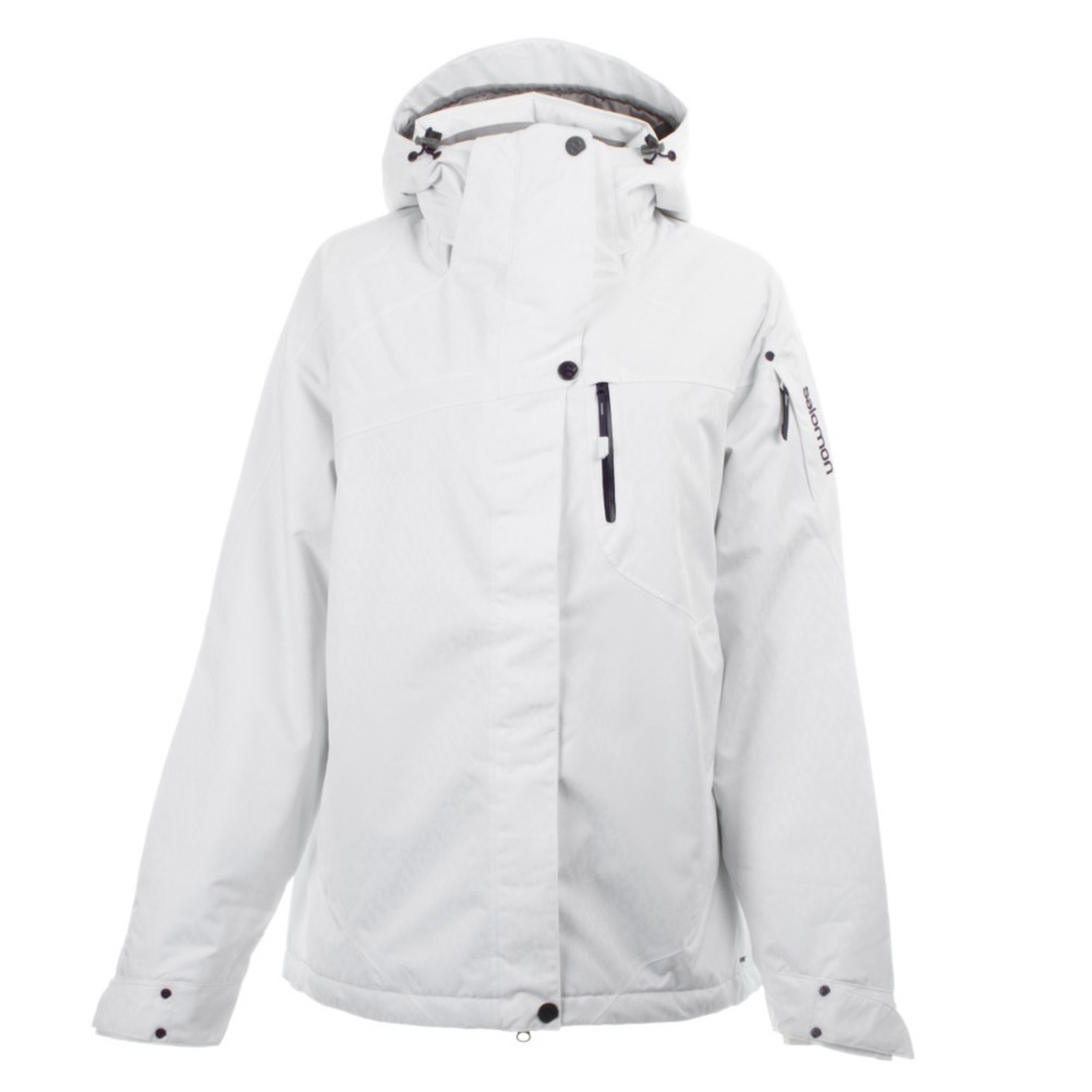 Salomon Exposure II Womens Insulated Ski Jacket, White, medium