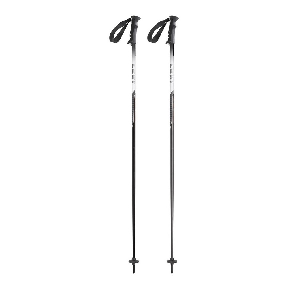 Leki Force Ski Poles, Black-Silver-White-Red, medium