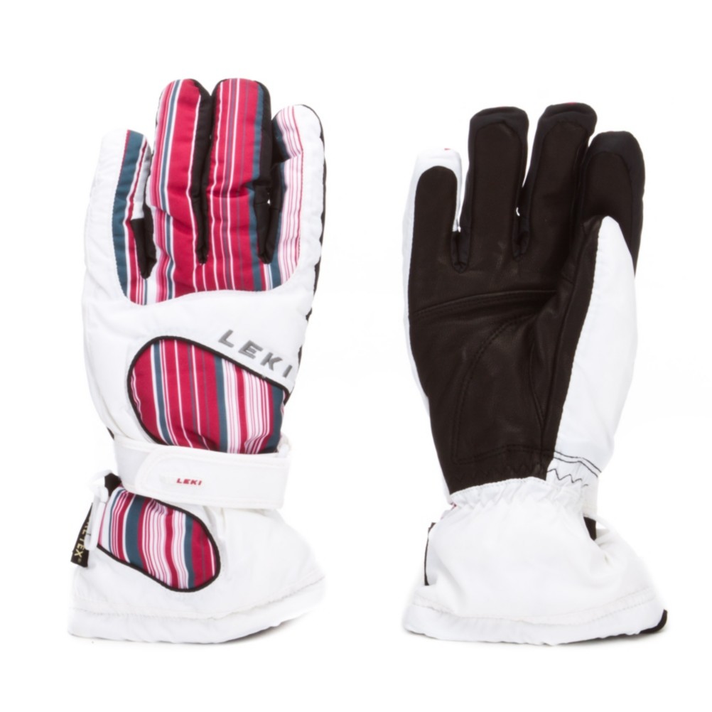 Leki Stripes Womens Gloves, Berry, swatch