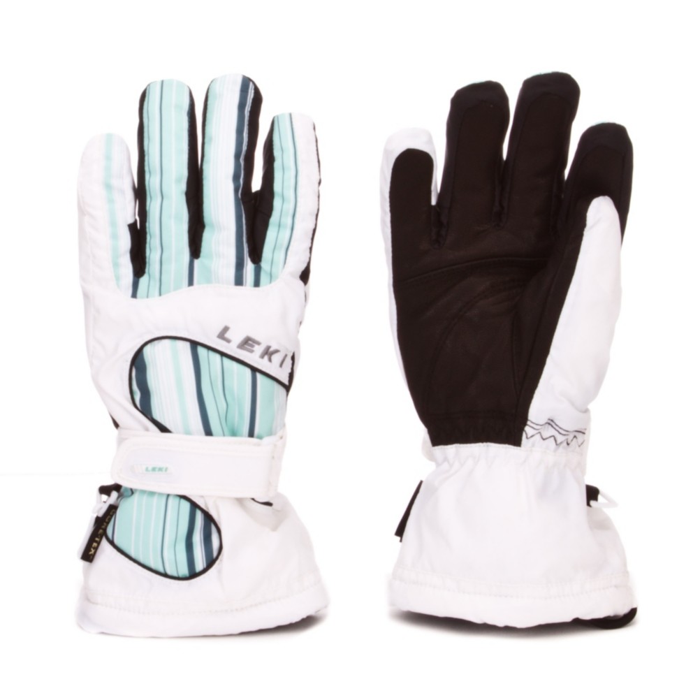 Leki Stripes Womens Gloves, Lt Green, swatch