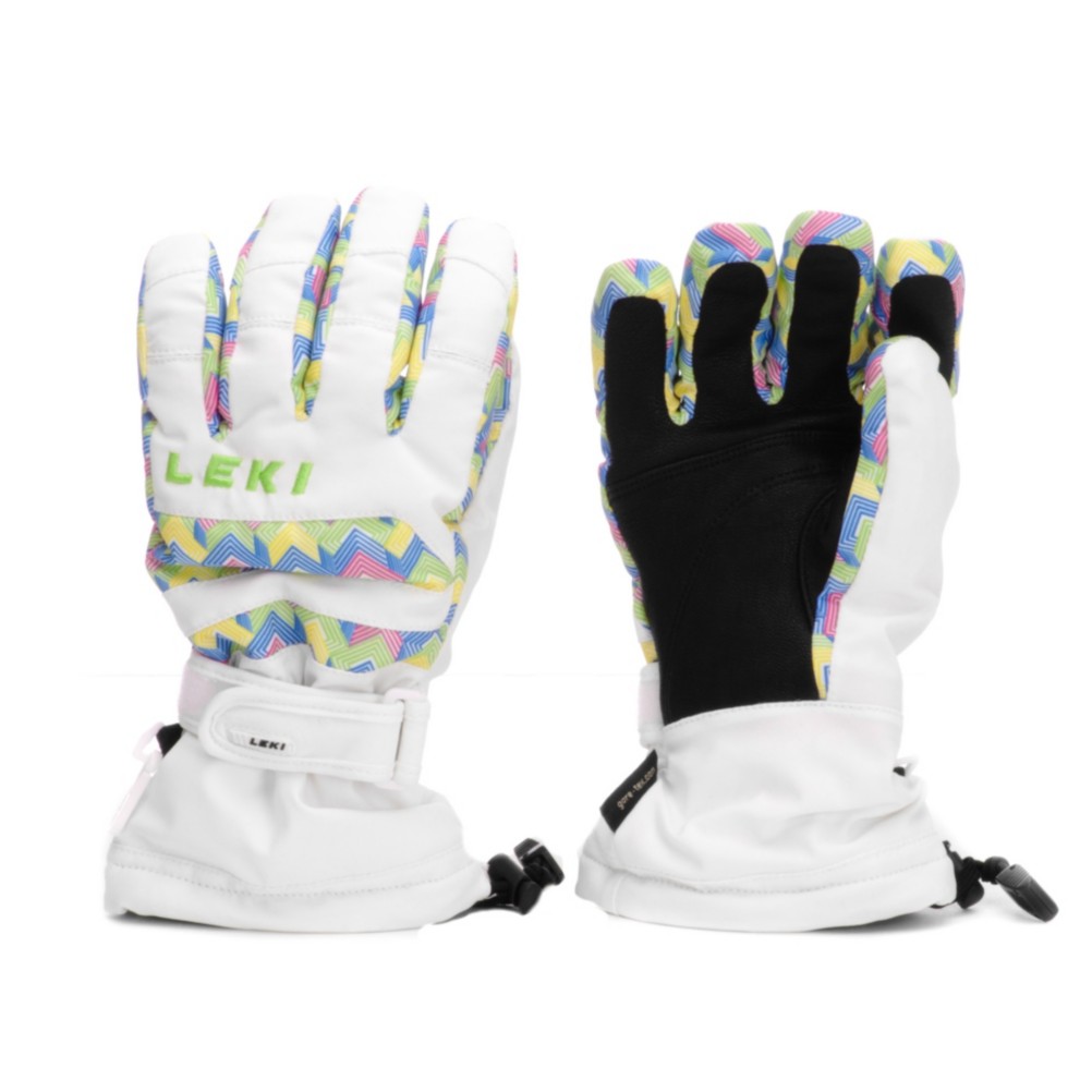 Leki Freeski Pro Girls Gloves, White, swatch