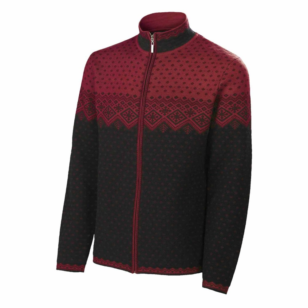 Neve Designs Serge Full Zip Card Mens Sweater, Wine, medium