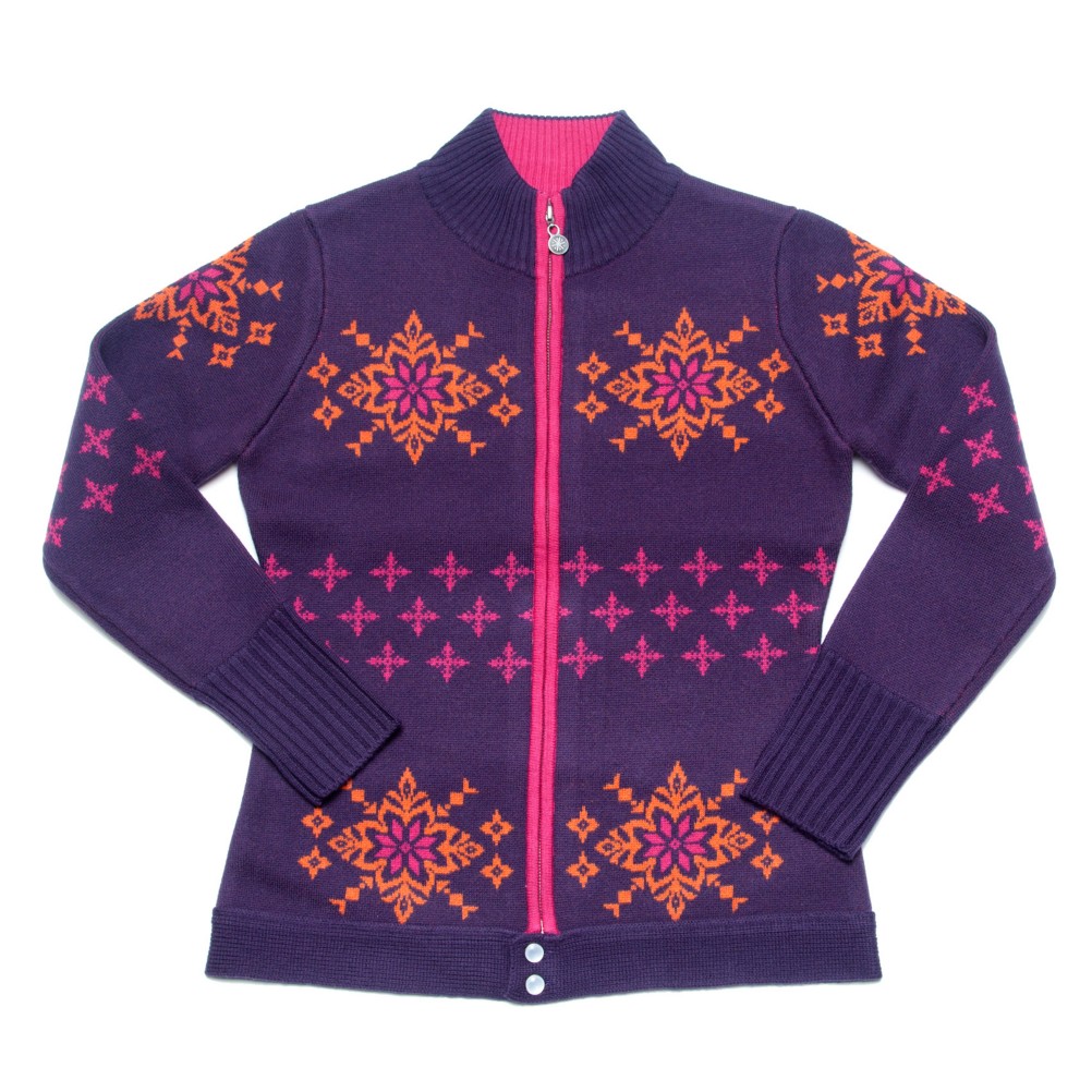 Neve Designs Lisa Full Zip Jacket Womens Sweater, Grape, swatch