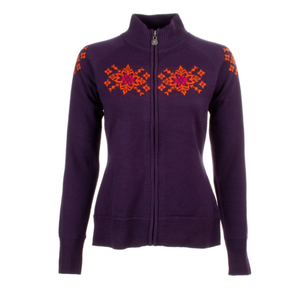 Neve Designs Nicola Full Zip Jacket Womens Sweater, Grape, swatch