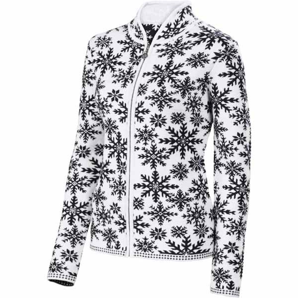 Neve Designs Ingrid Ice Crystals FZ Cardigan Womens Sweater, Snow, swatch