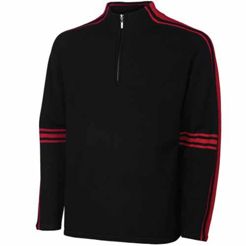 Neve Designs Gordon Zip Neck Mens Sweater, Black, medium