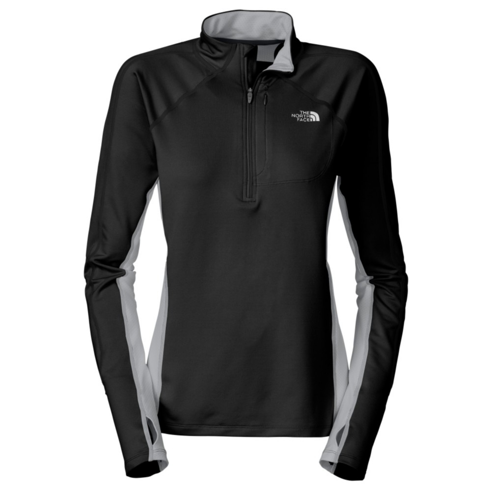The North Face Impulse 1/4 Zip Womens Mid Layer, TNF Black-Metallic Silver, medium