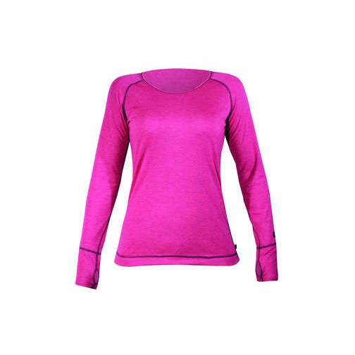 Hot Chillys Geo Pro L/S Womens Long Underwear Top, Fuchsia Heather, medium