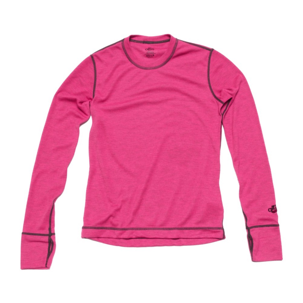Hot Chillys Geo Pro Crewneck Girls Long Underwear Top, , medium