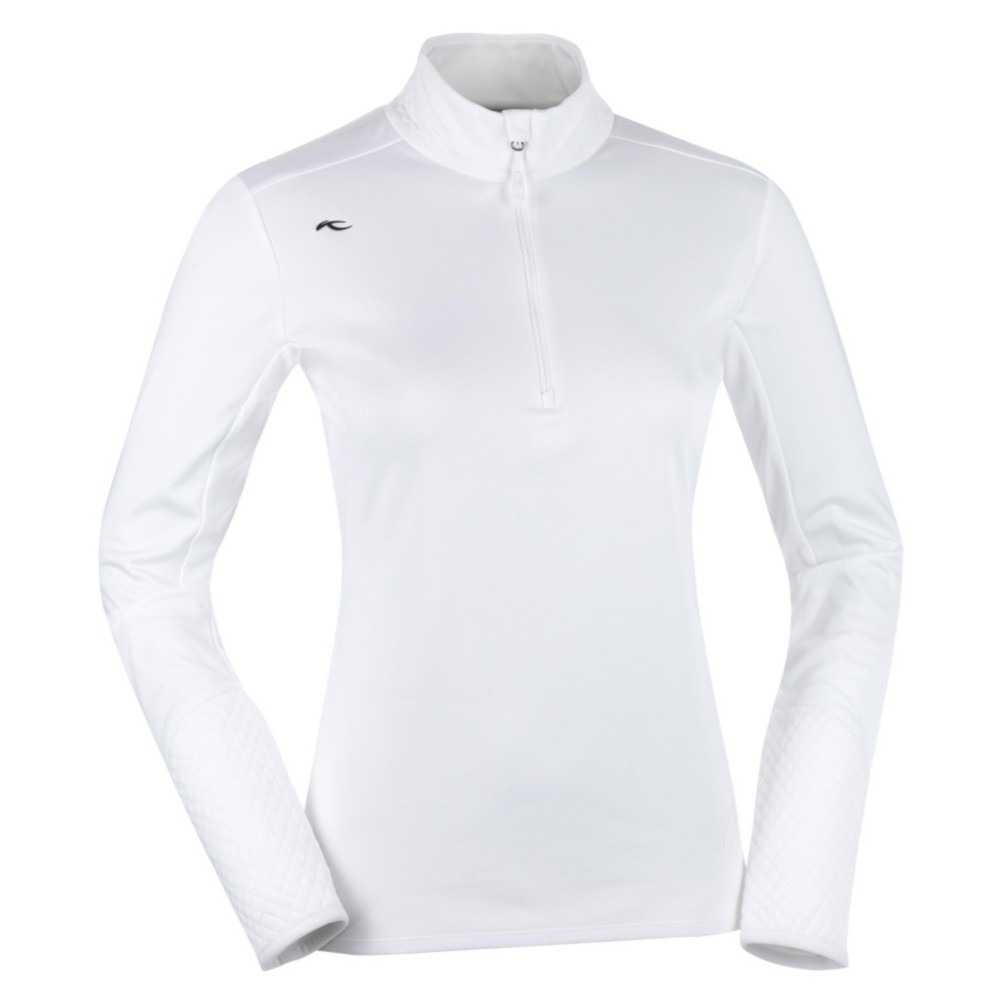 KJUS Boogie FS Half Zip Womens Mid Layer, White, medium