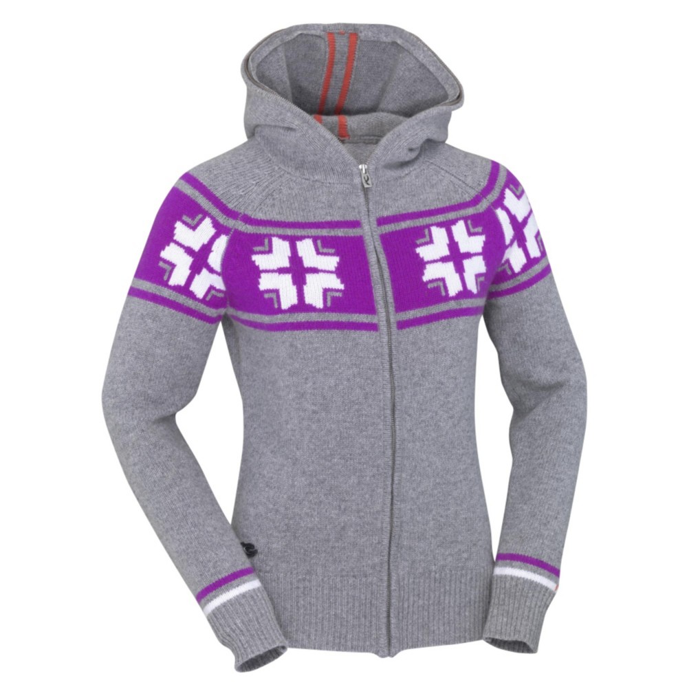 KJUS Snowstar Hoody Womens Sweater, Grey Melange, medium