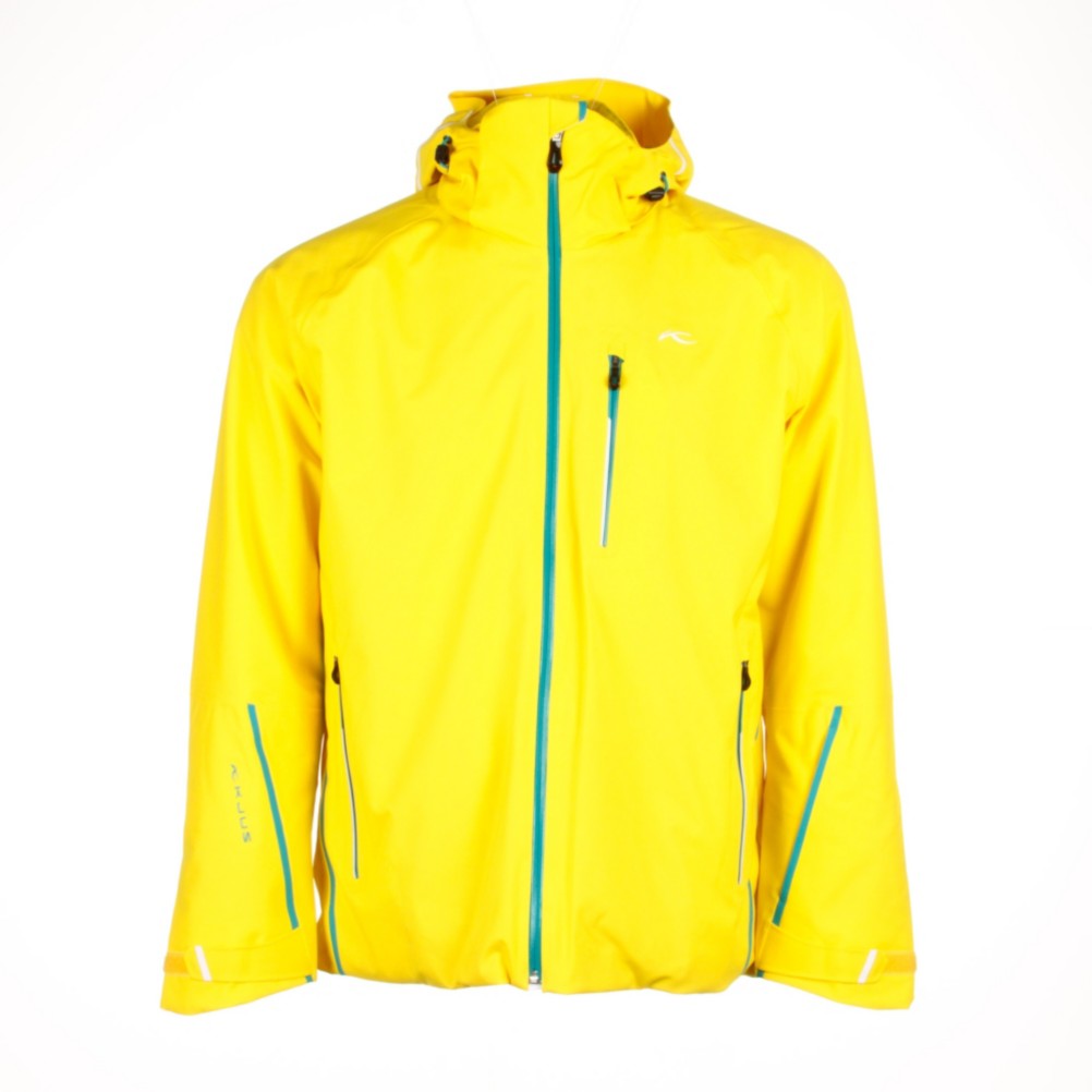 KJUS Formula Mens Insulated Ski Jacket, Cyber Yellow-Viridian Green, swatch