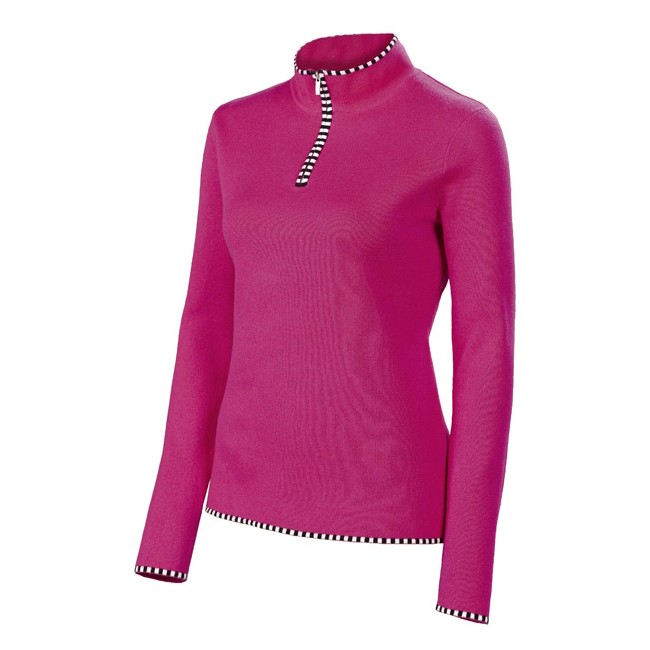 Neve Designs Annabelle Zip Neck Womens Sweater, Purple, medium