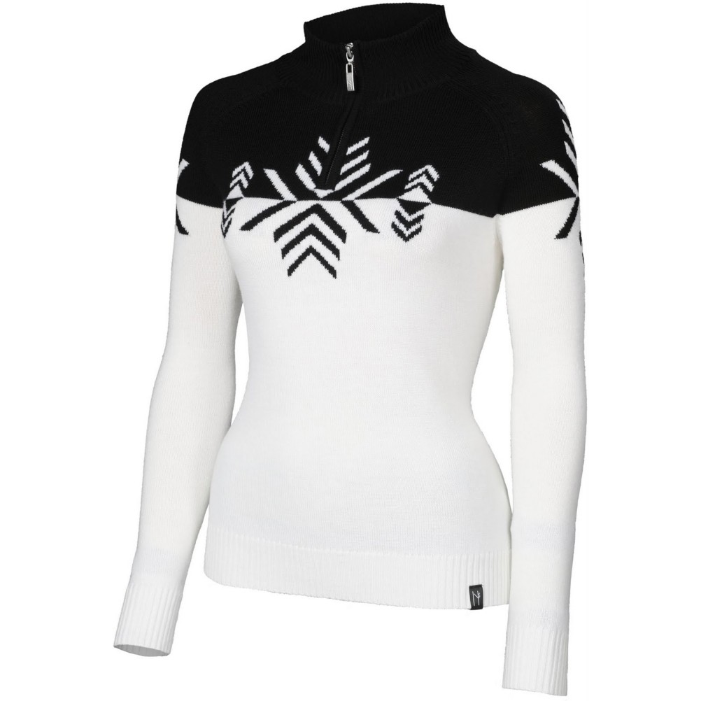 Neve Designs Natalie Zip Neck Womens Sweater, Black, medium