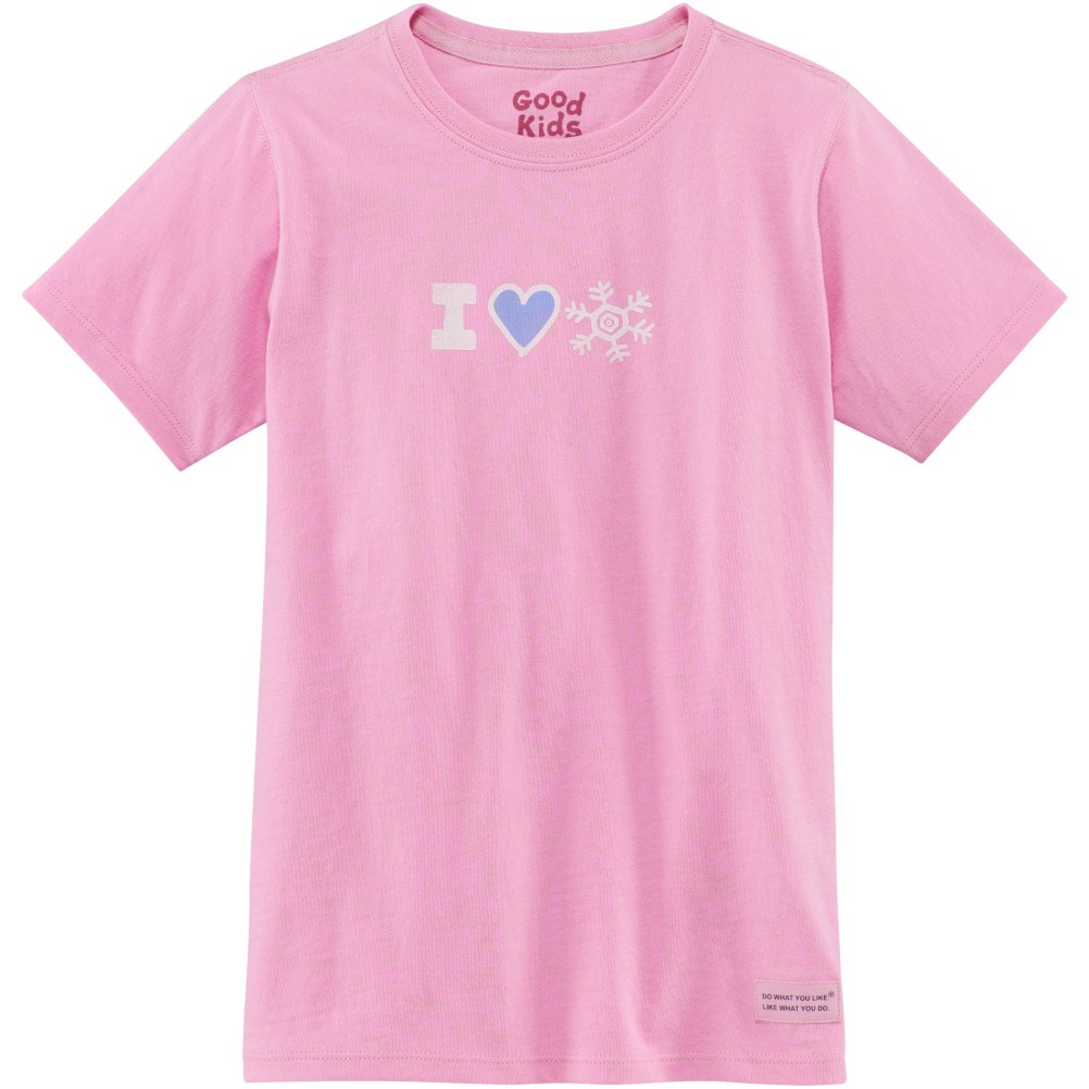 Life Is Good Crusher I Heart Snow Girls T-Shirt, , medium