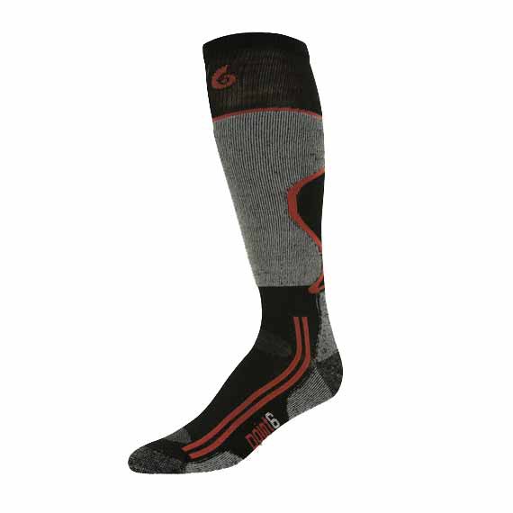 Point6 Light Ski Socks, Black-Silver, medium