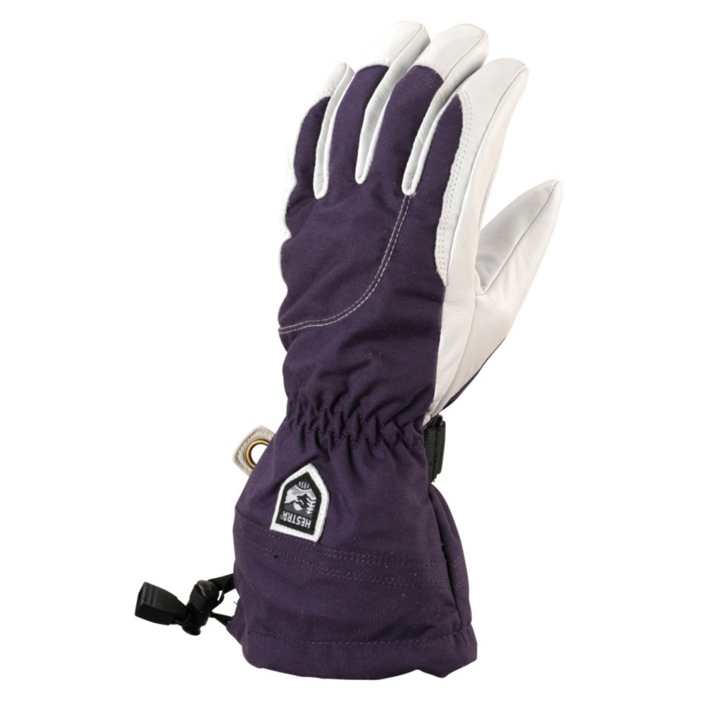 Hestra Heli Womens Gloves, Dark Plum-Off White, swatch