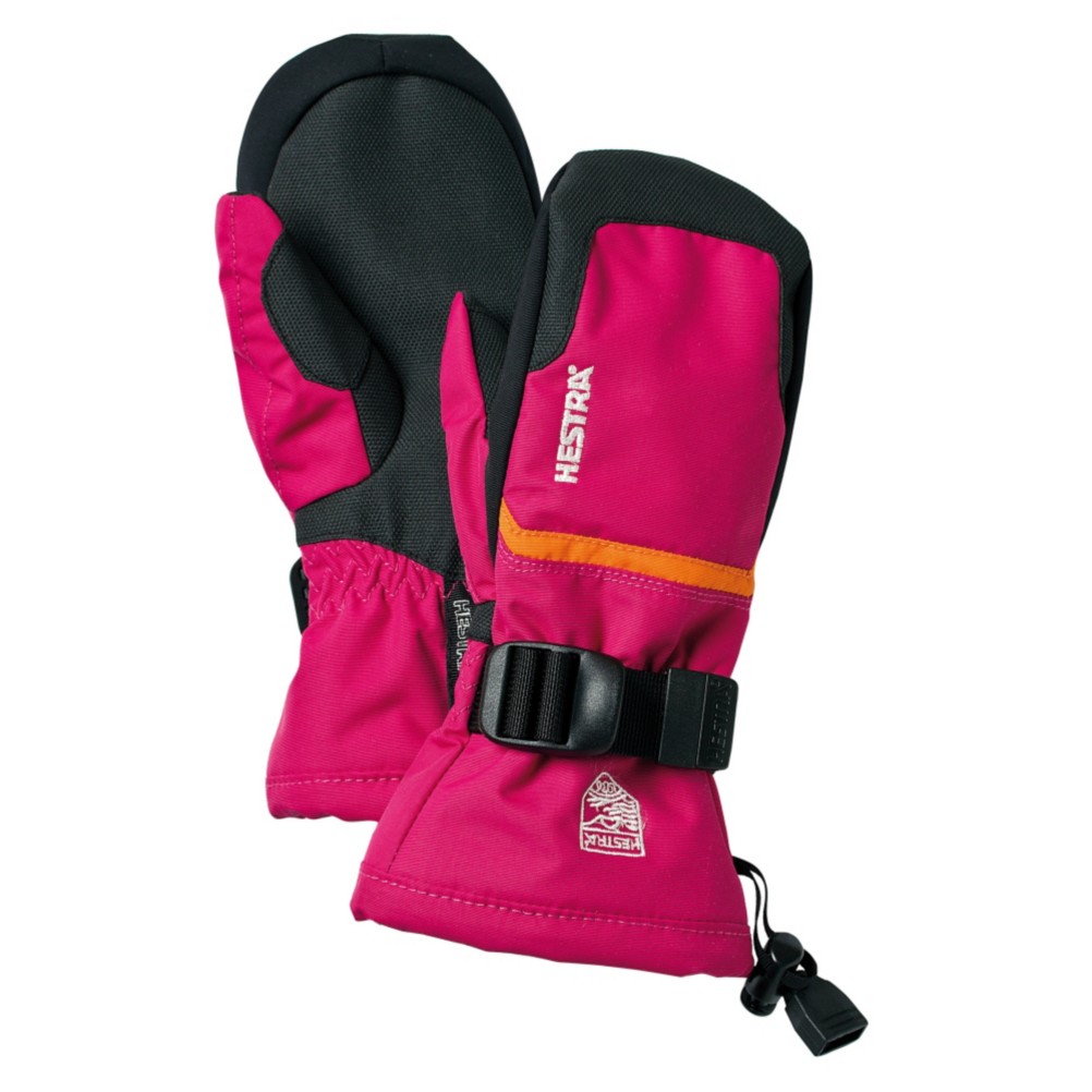 Hestra Czone Gauntlet Girls Mittens, Fushia-Orange, medium