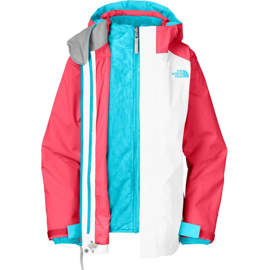 The North Face Fallon Triclimate Girls Ski Jacket, Tnf White-Teaberry Pink, swatch
