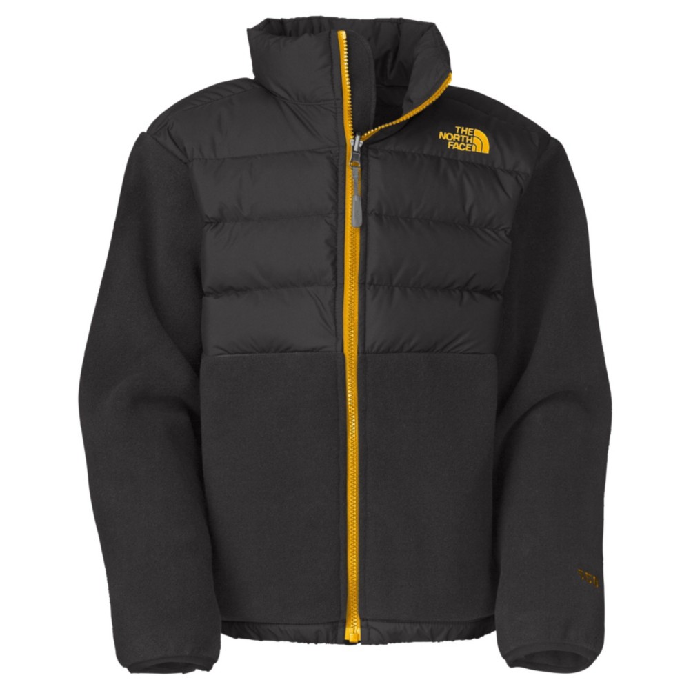 The North Face Denali Down Boys Jacket, R Graphite Grey-Leopard Yellow, swatch