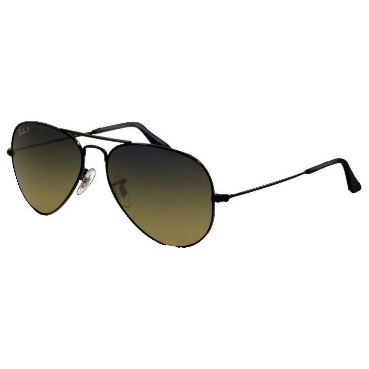 Ray-Ban Aviator Large Metal Polarized Sunglasses, Black, swatch