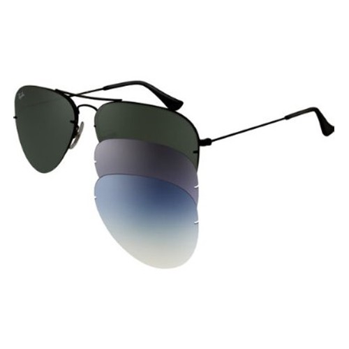 Ray-Ban Aviator Flip Out Sunglasses, Black, swatch