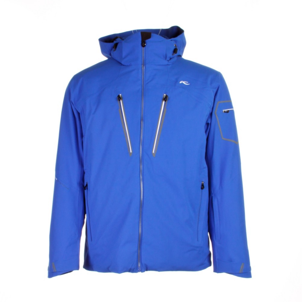 KJUS Deviation Mens Insulated Ski Jacket, Dazzling Blue-Gunmetal, medium
