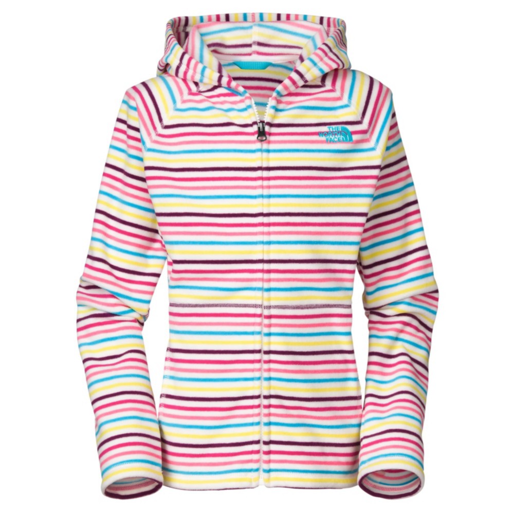 The North Face Striped Glacier Zip Kids Hoodie, TNF White Stripe, medium