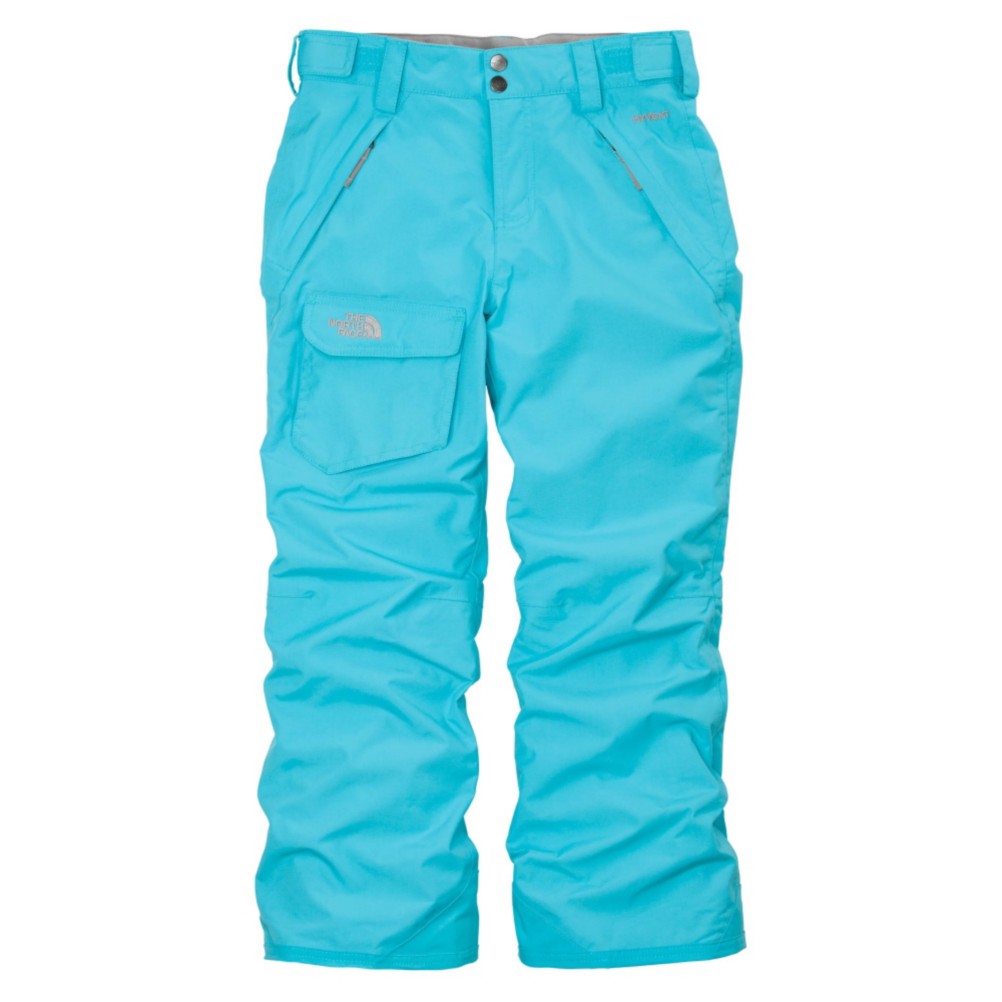 The North Face Freedom Insulated Girls Ski Pants, Turquoise Blue, swatch