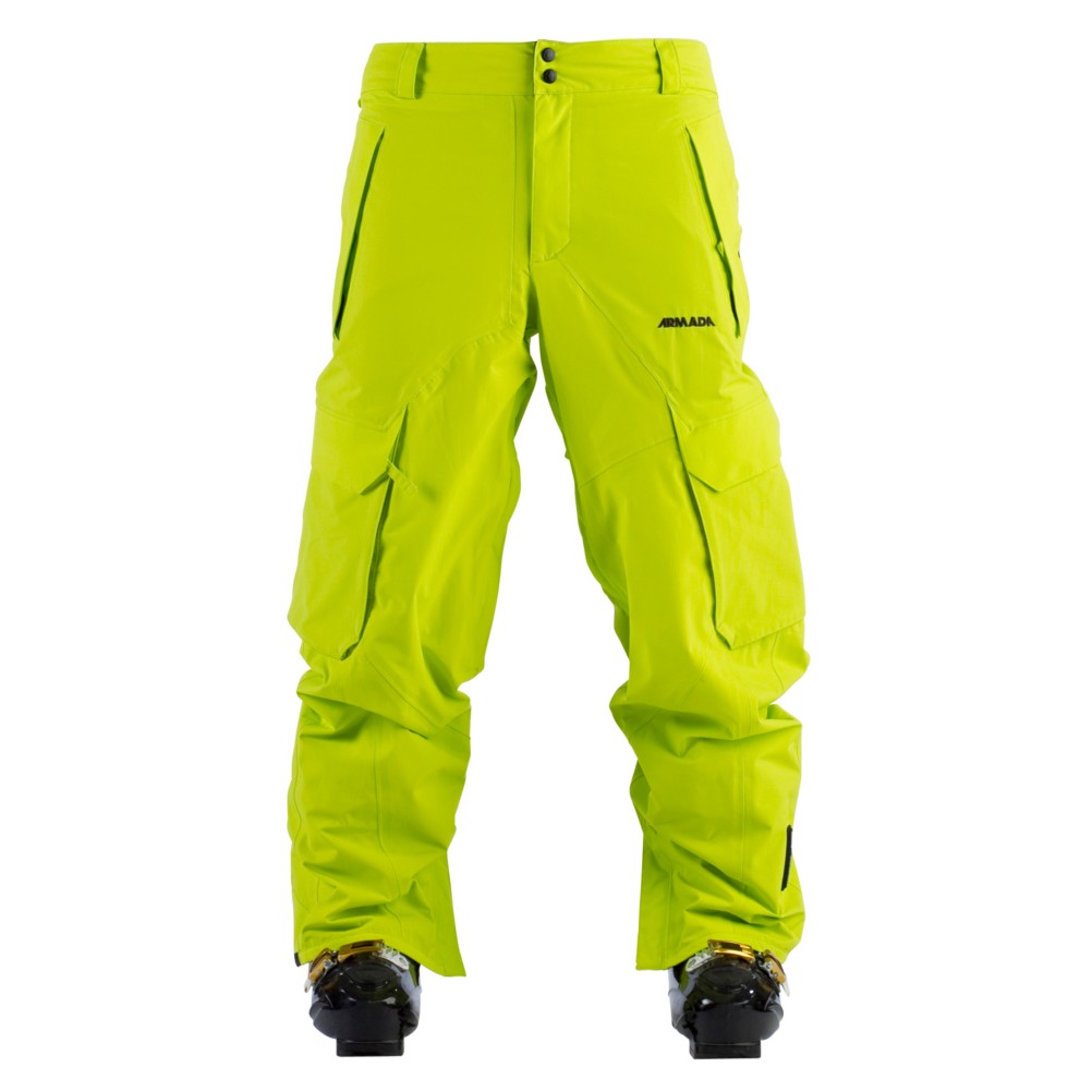 Armada Overshoot Mens Ski Pants, Lime, medium