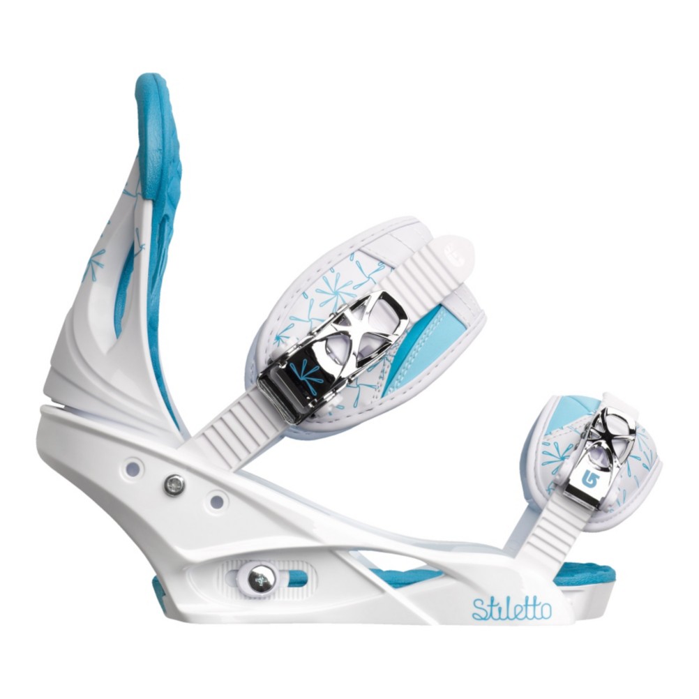 Burton Stiletto Womens Snowboard Bindings 2013, White-Blue, swatch
