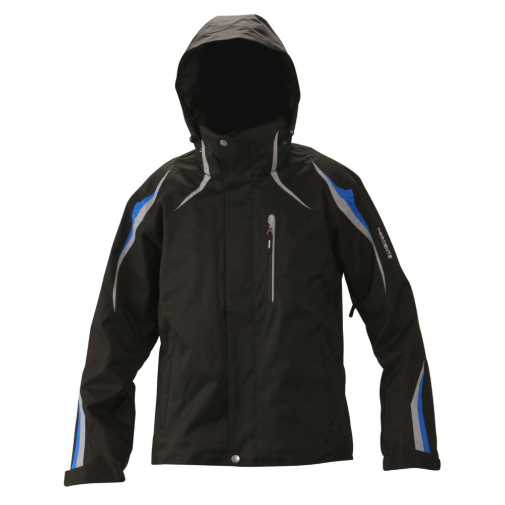 Descente Course Mens Insulated Ski Jacket, Black-Grey, medium