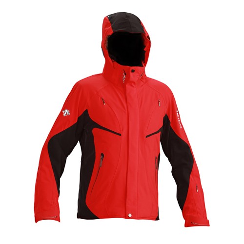 Descente Swiss World Cup Mens Insulated Ski Jacket, Electric Red-Black, medium