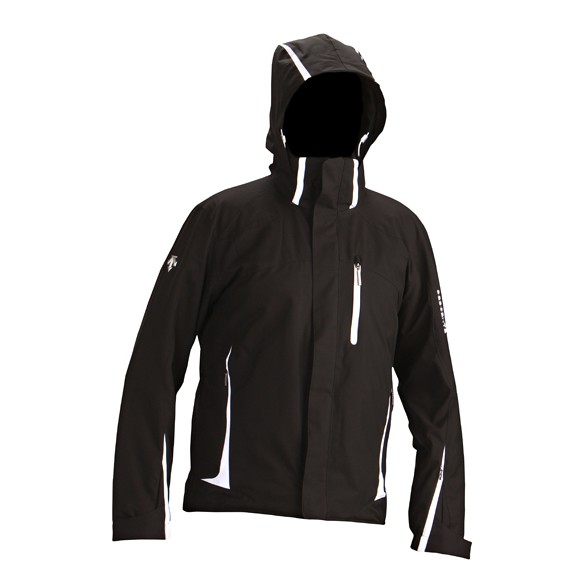 Descente Charger Mens Insulated Ski Jacket, Black-Super White, swatch