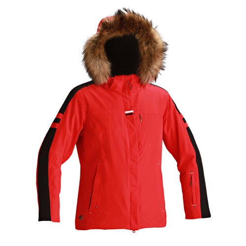Descente Madrid Womens Insulated Ski Jacket, Electric Red, swatch