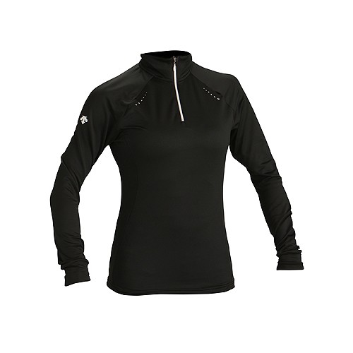 Descente Jada T-Neck Womens Mid Layer, Black, swatch