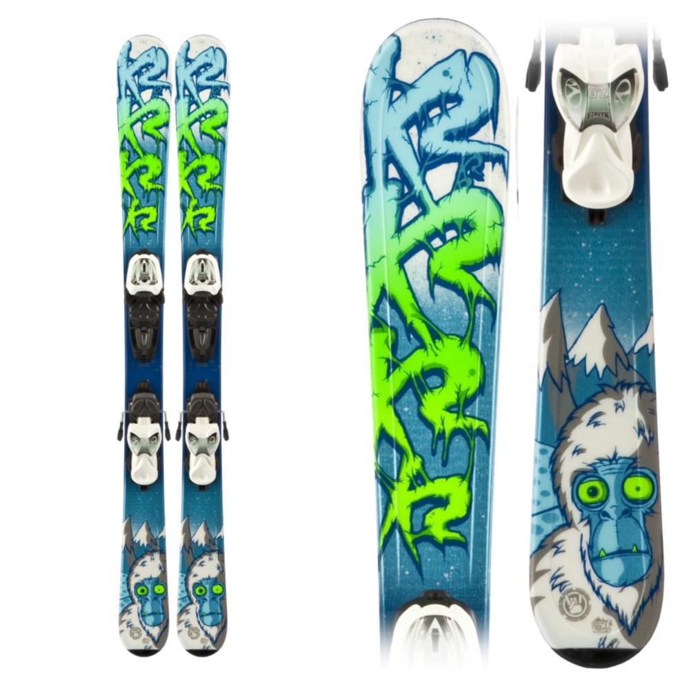 K2 Indy 4.5 Kids Skis with Marker Fastrak 2 4.5 Bindings, , medium