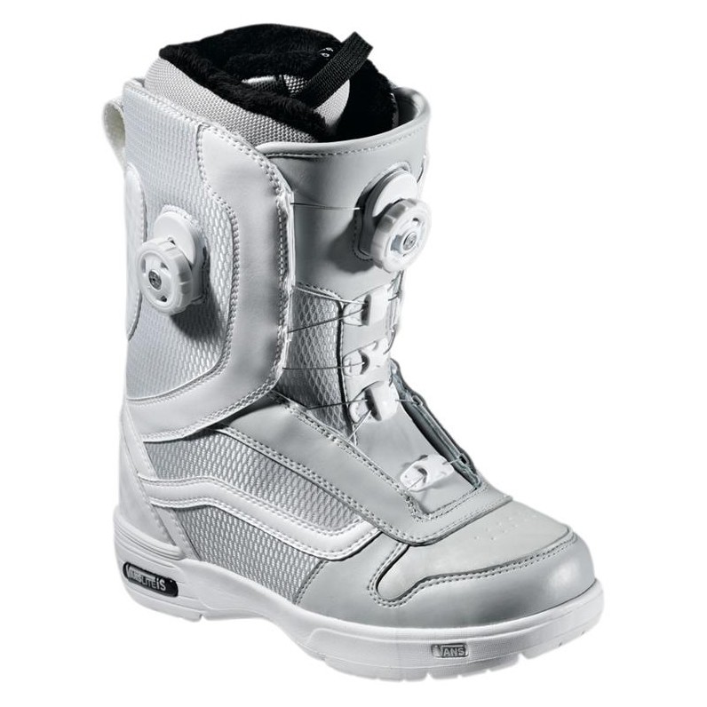 Vans Aura Womens Snowboard Boots, Grey-White, swatch