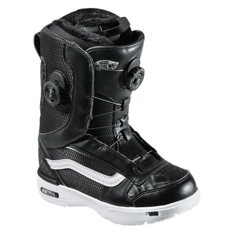 Vans Aura Womens Snowboard Boots, Black-White, swatch