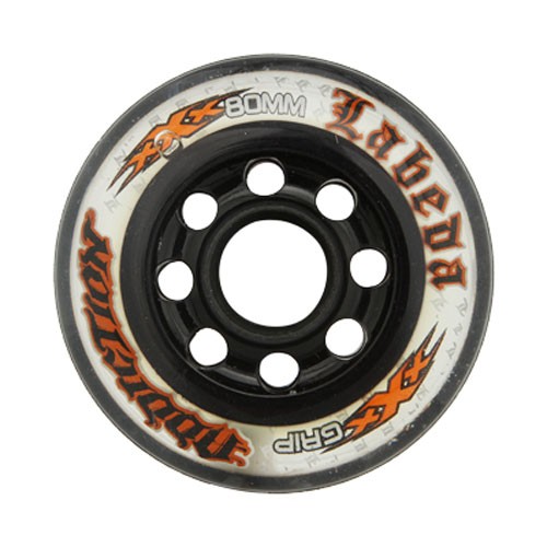 Labeda Addiction XXX Grip Inline Hockey Skate Wheels - 4 Pack, Clear-Black, swatch