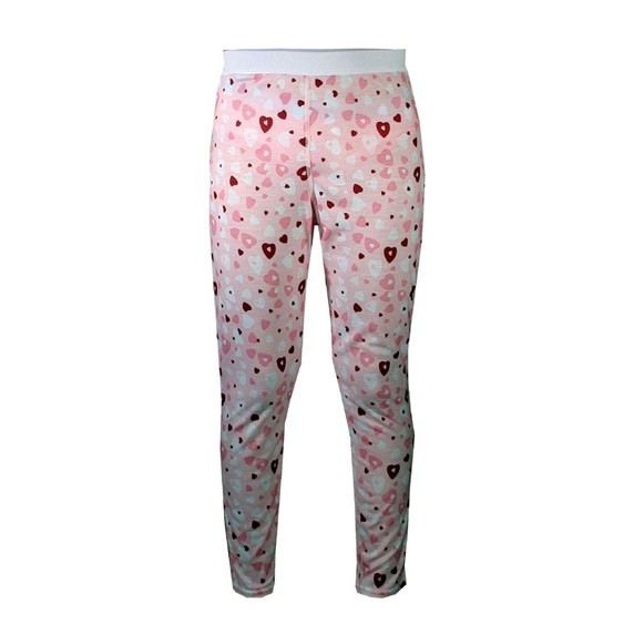 Hot Chillys Midweight Girls Long Underwear Bottom, Heart Dance, medium