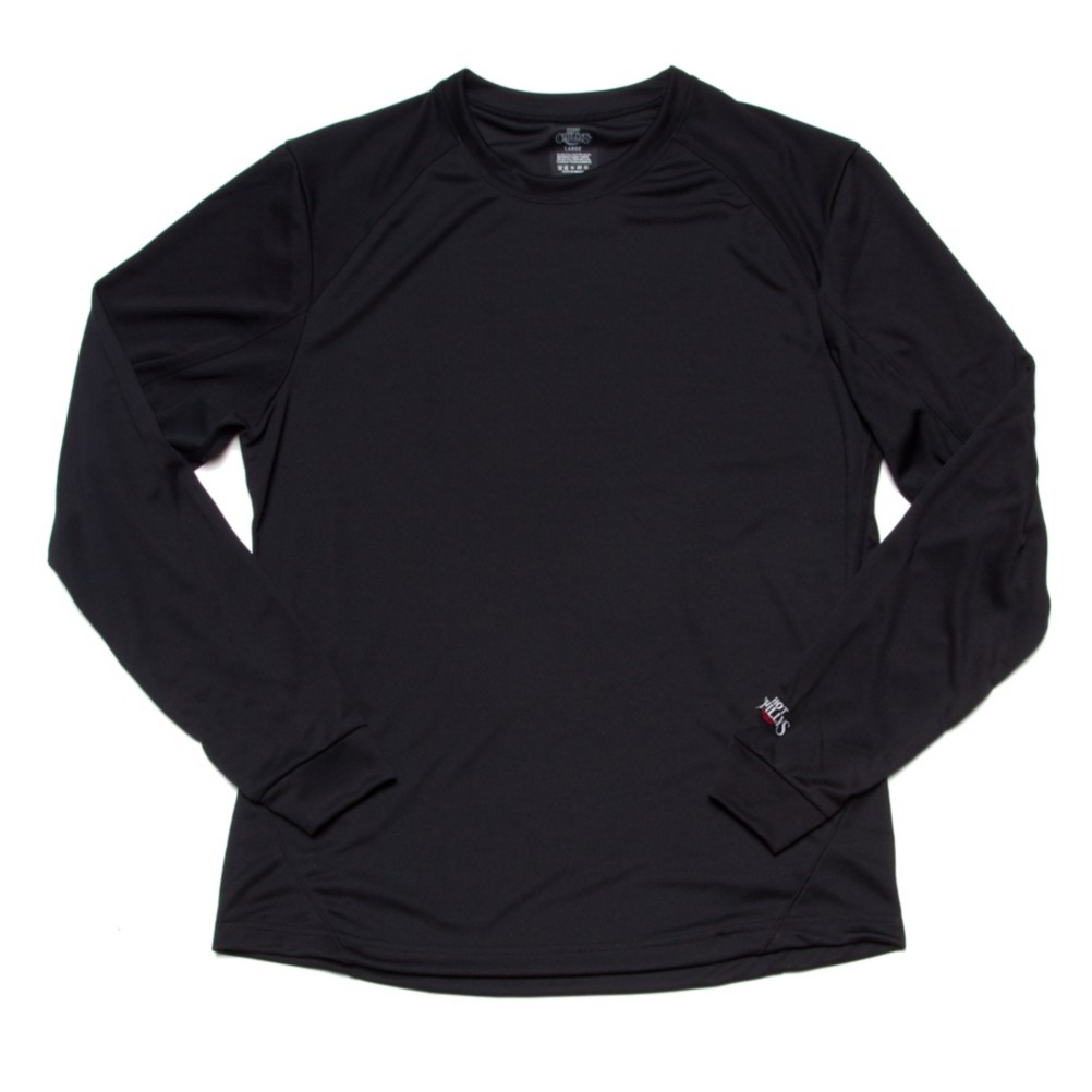 Hot Chillys Geo Thermal Crewneck Mens Long Underwear Top, Black, medium
