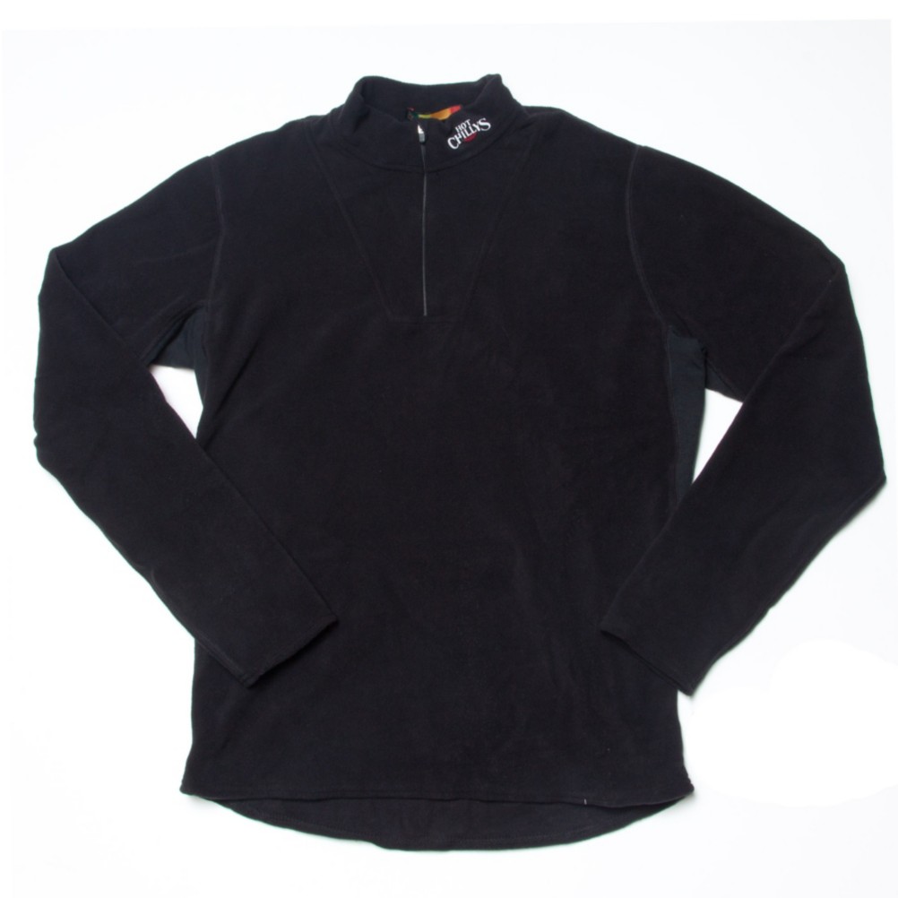 Hot Chillys La Montana Yoke Zip Mens Long Underwear Top, Black, medium