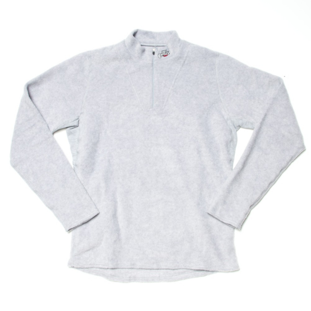 Hot Chillys La Montana Yoke Zip Mens Long Underwear Top, Grey Heather, swatch