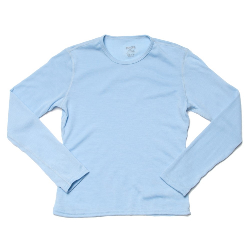 Hot Chillys Pepperskins Crewneck Girls Long Underwear Top, Glacier, medium