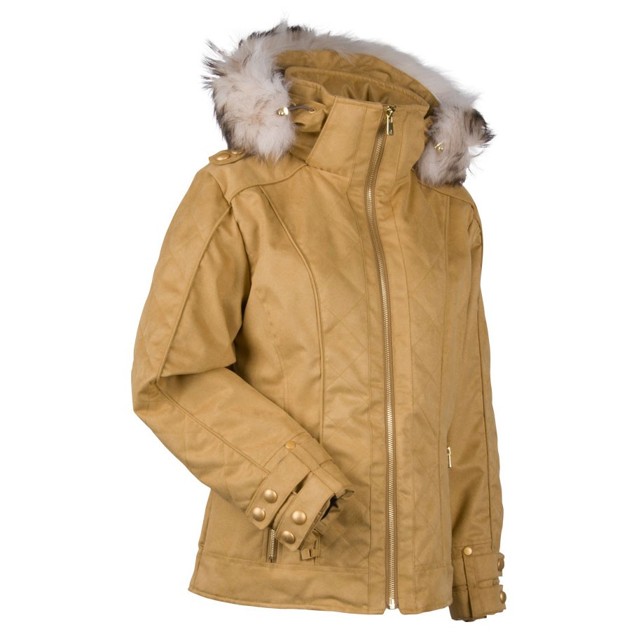 Nils Jacquie Real Fur Womens Insulated Ski Jacket, Camel, swatch