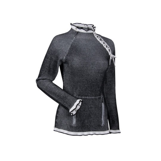 Nils Ciaran Womens Sweater, Black Leather-White Noise, medium